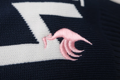 le coq sportif(ルコックスポルティフ) トレーナー ネイビー白総柄 レディース M A-4