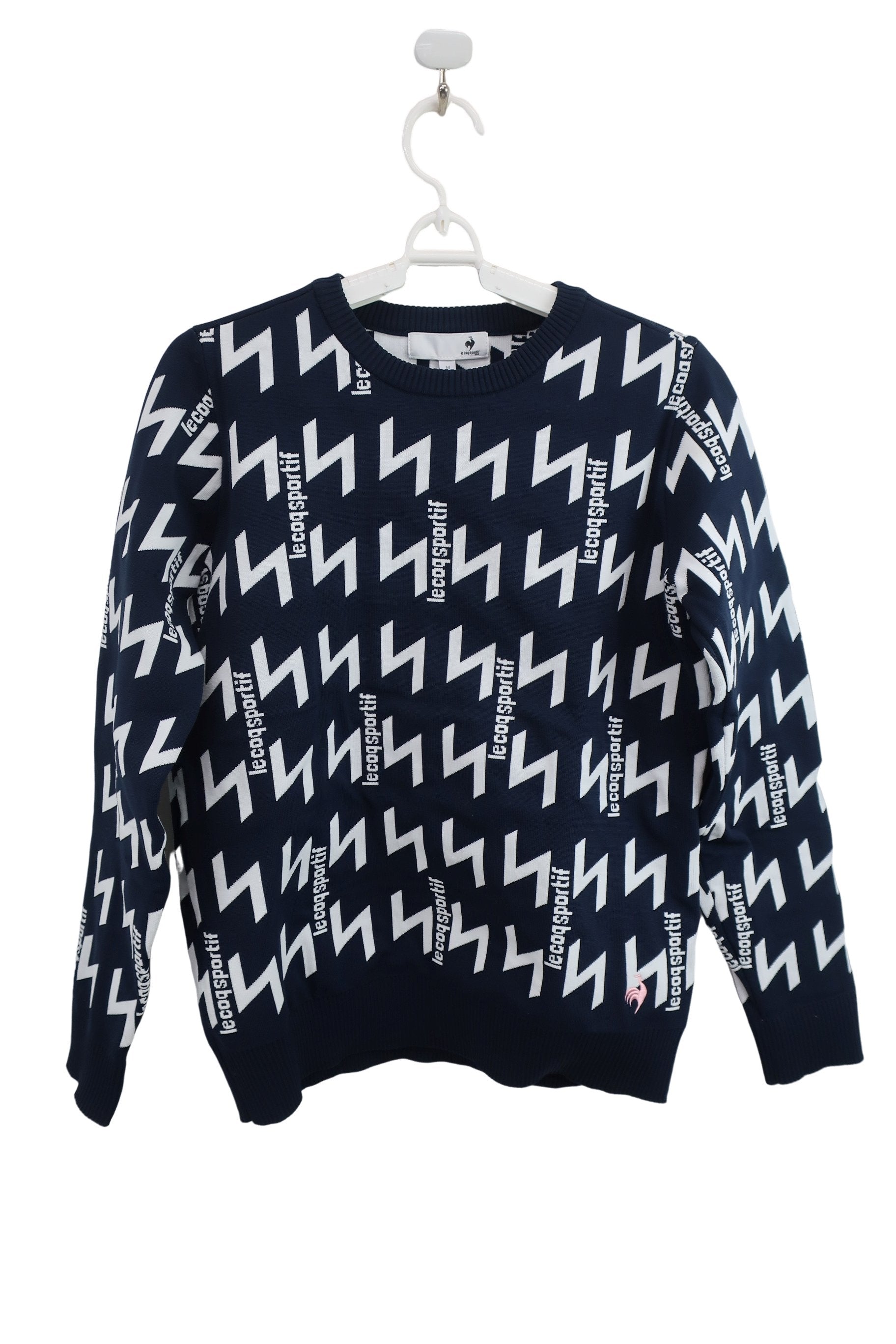 le coq sportif(ルコックスポルティフ) トレーナー ネイビー白総柄 レディース M A-1