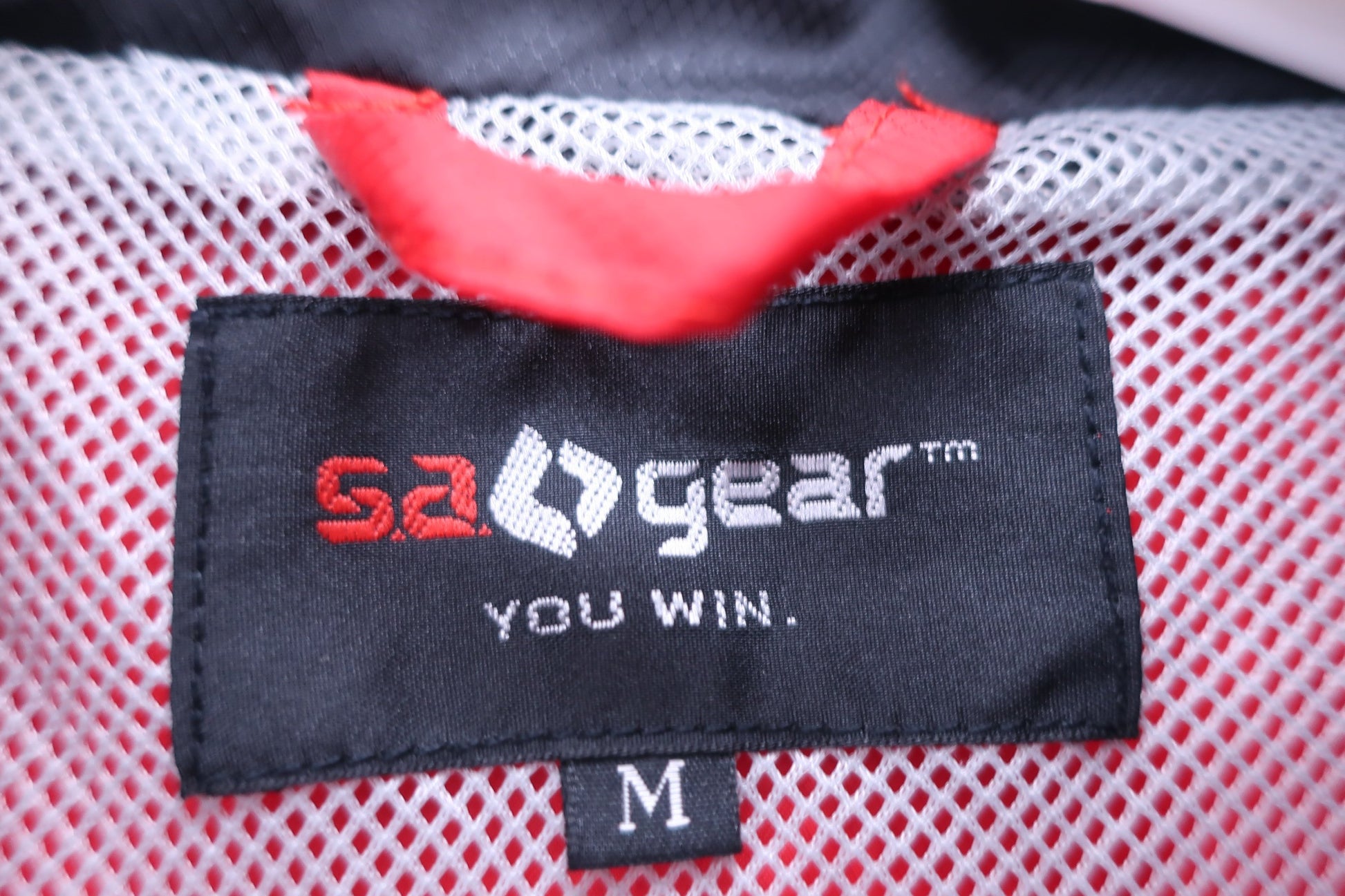 s.a.gear 半袖ハーフジップスニード 赤 メンズ M A-2