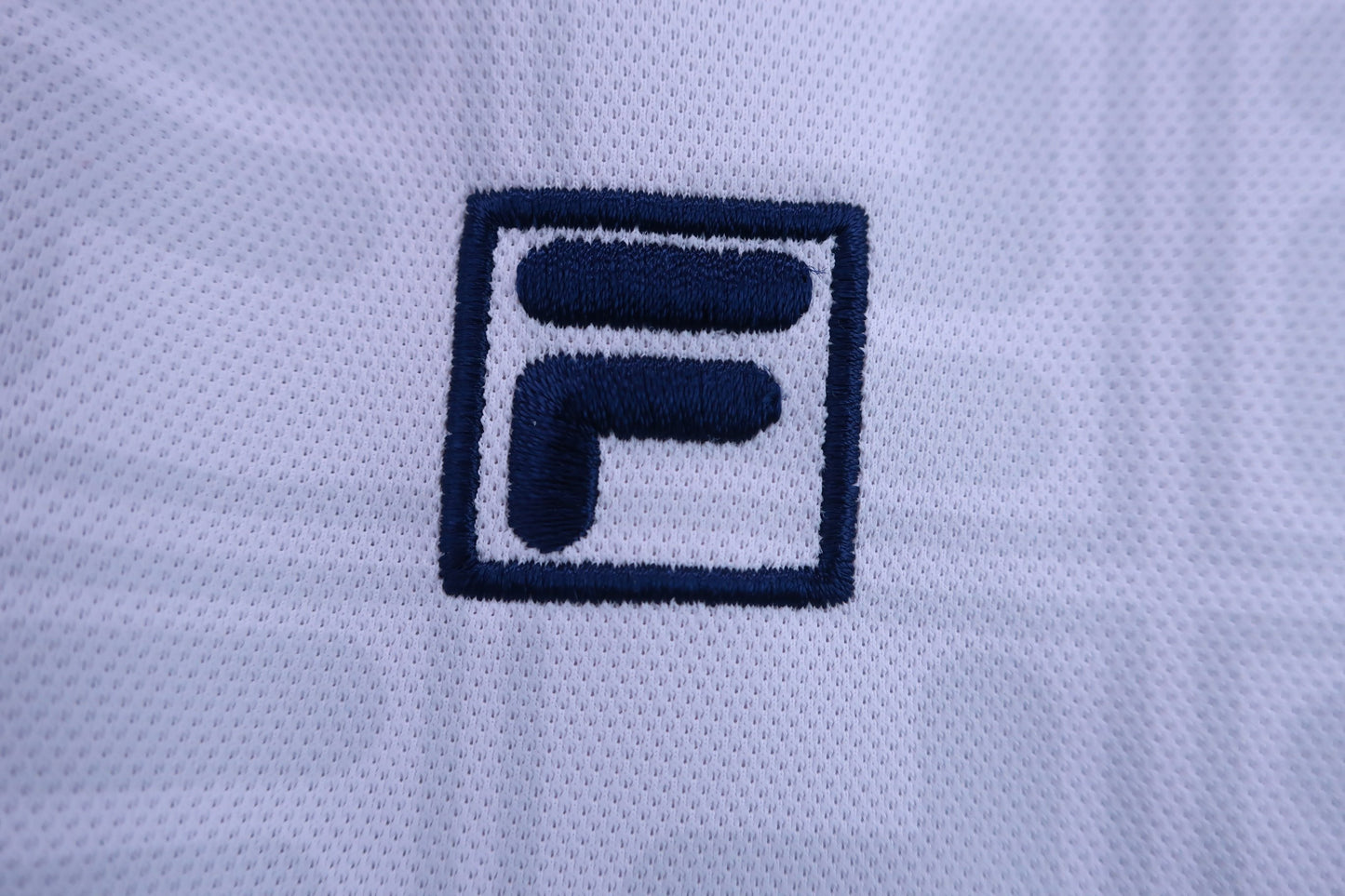 FILA GOLF(フィラゴルフ) ポロシャツ 白グレーロゴ柄 メンズ M B-2