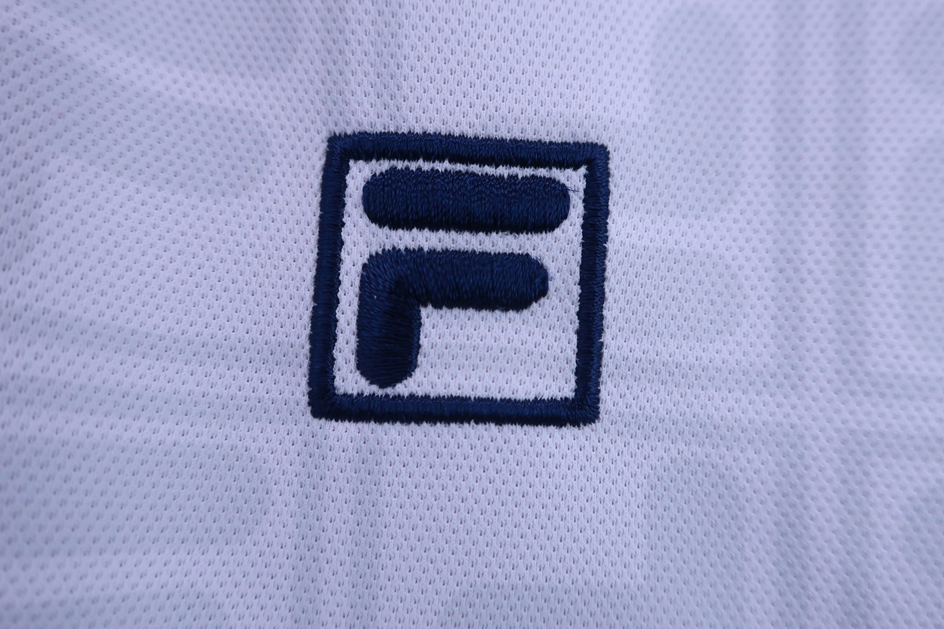 FILA GOLF(フィラゴルフ) ポロシャツ 白グレーロゴ柄 メンズ M B-2