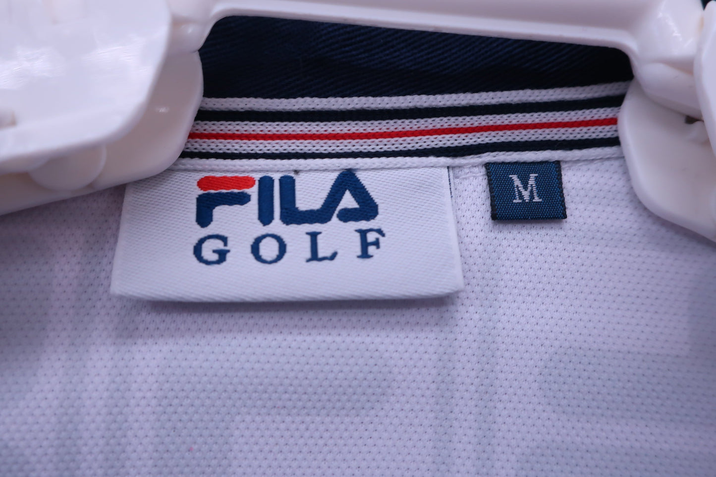 FILA GOLF(フィラゴルフ) ポロシャツ 白グレーロゴ柄 メンズ M B-3