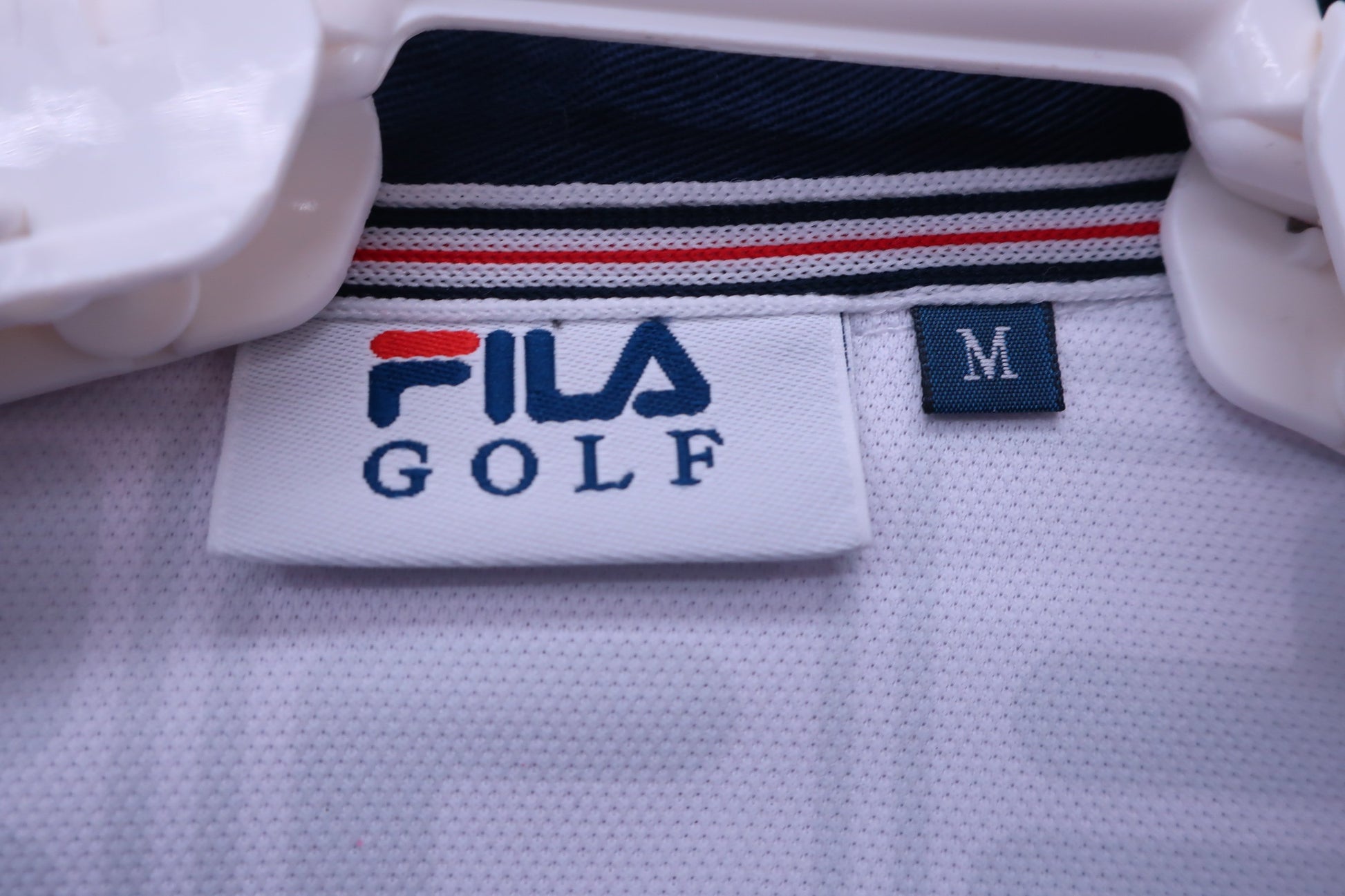 FILA GOLF(フィラゴルフ) ポロシャツ 白グレーロゴ柄 メンズ M B-3