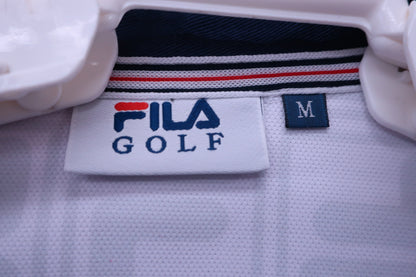 FILA GOLF(フィラゴルフ) ポロシャツ 白グレーロゴ柄 メンズ M B-3