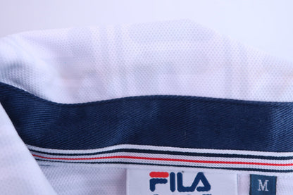 FILA GOLF(フィラゴルフ) ポロシャツ 白グレーロゴ柄 メンズ M B-4