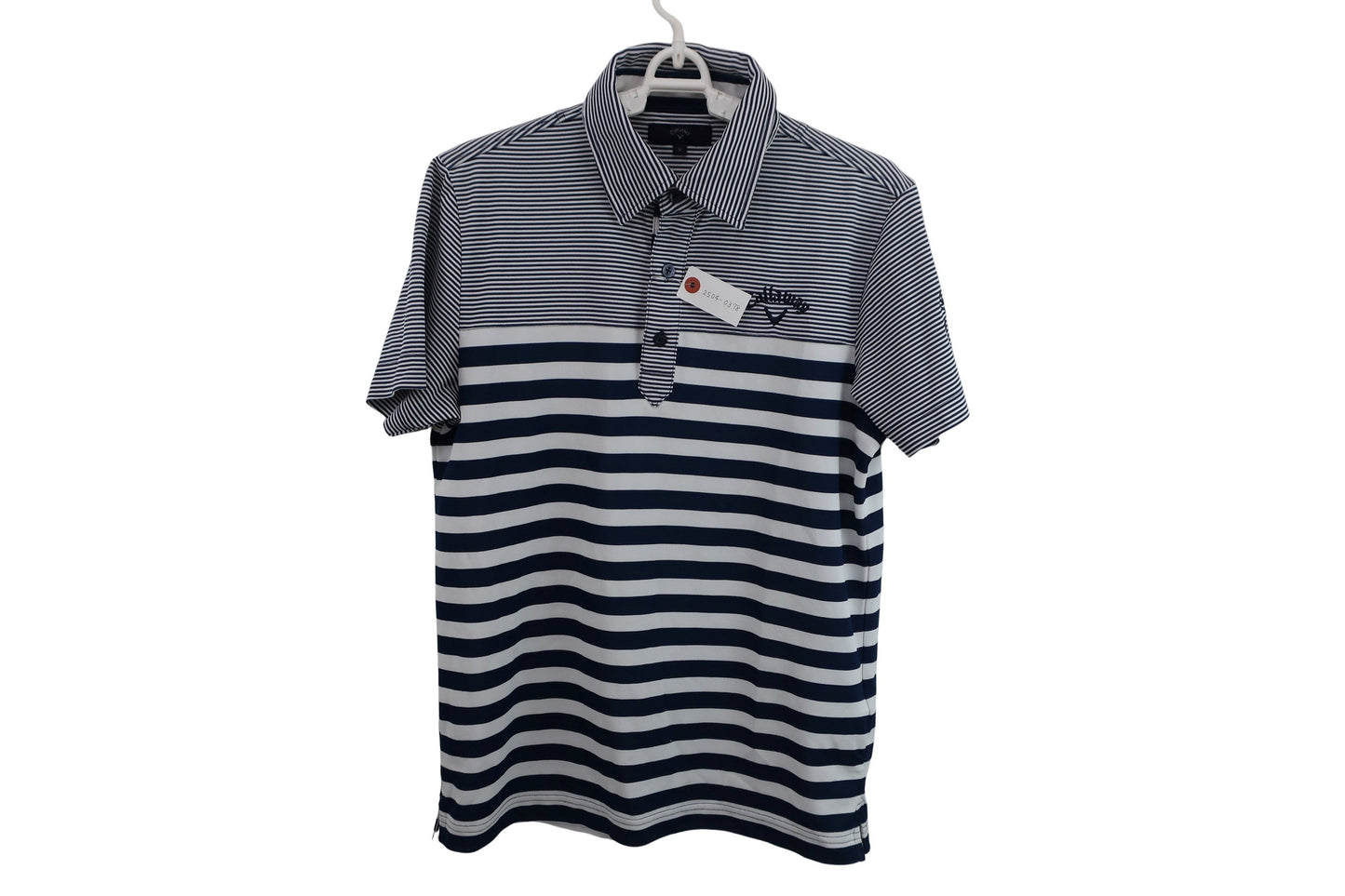 Callaway(キャロウェイ) ポロシャツ 白ネイビーボーダー メンズ M A-1