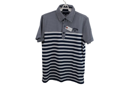 Callaway(キャロウェイ) ポロシャツ 白ネイビーボーダー メンズ M A-1