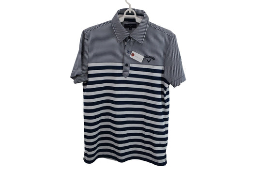Callaway(キャロウェイ) ポロシャツ 白ネイビーボーダー メンズ M A-1