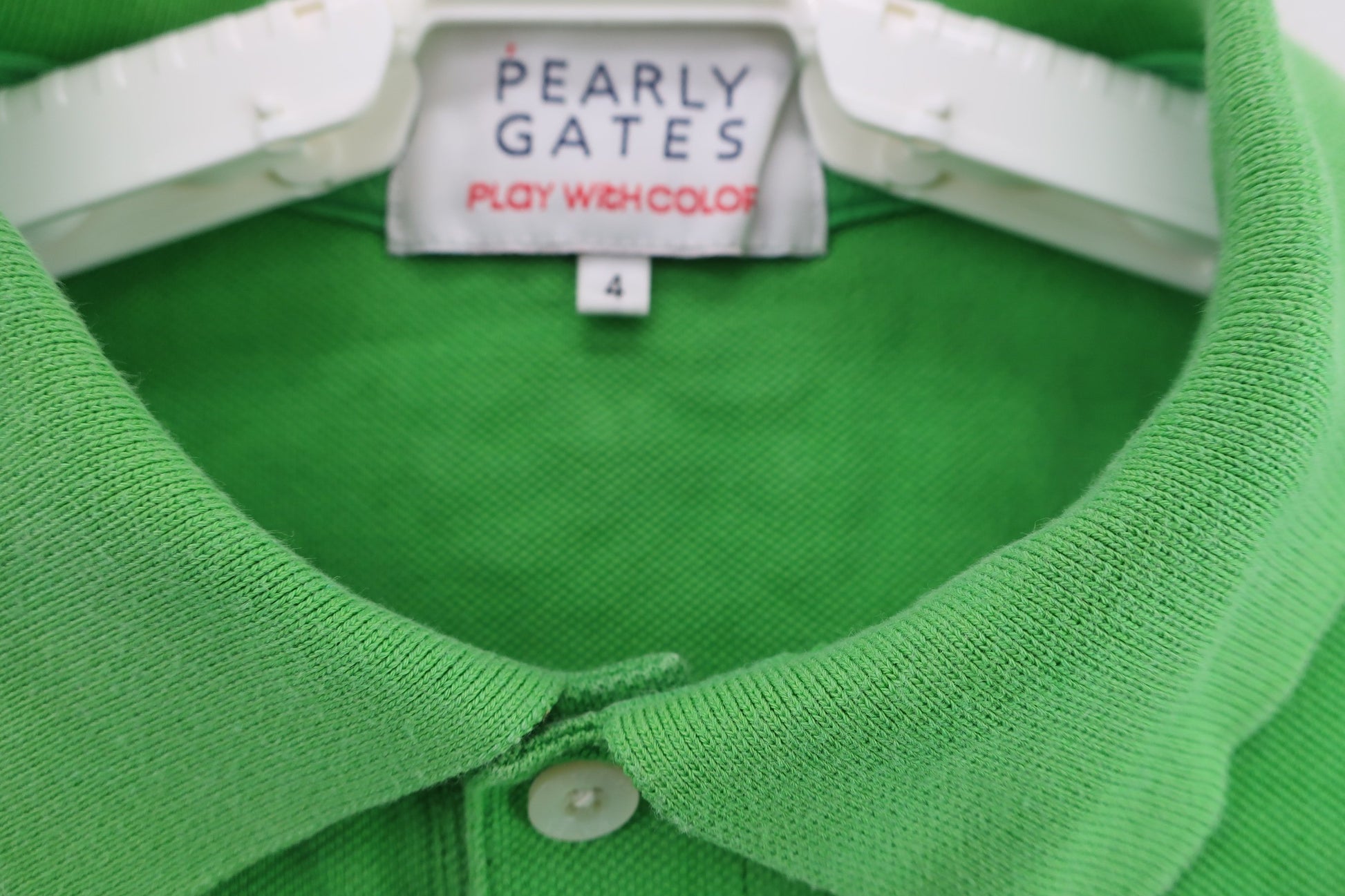 PEARLY GATES(パーリーゲイツ) ポロシャツ 黄緑 メンズ 4 053-160224 B-4