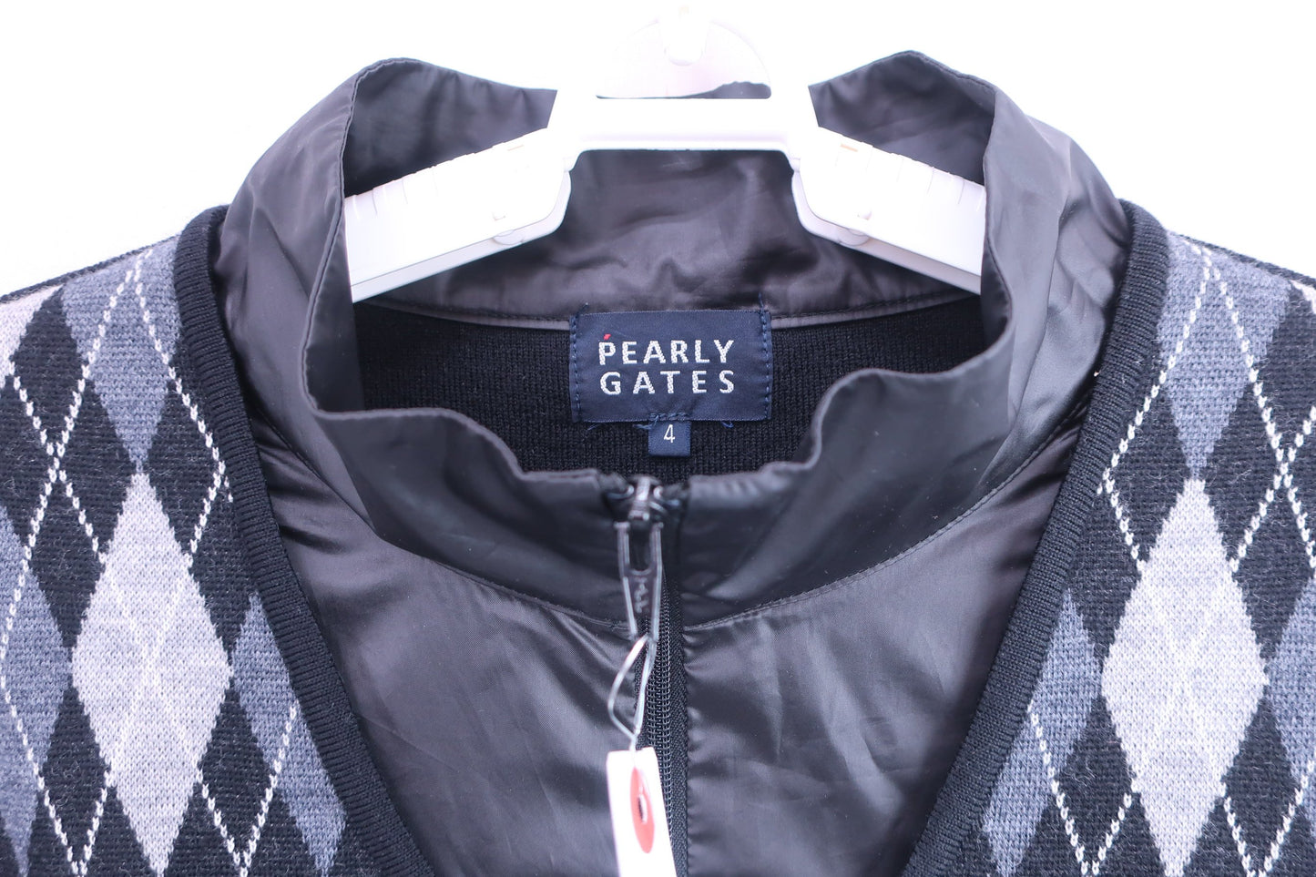 PEARLY GATES(パーリーゲイツ) ハーフジップニットセーター 黒アーガイル メンズ 4 053-172003 B-3