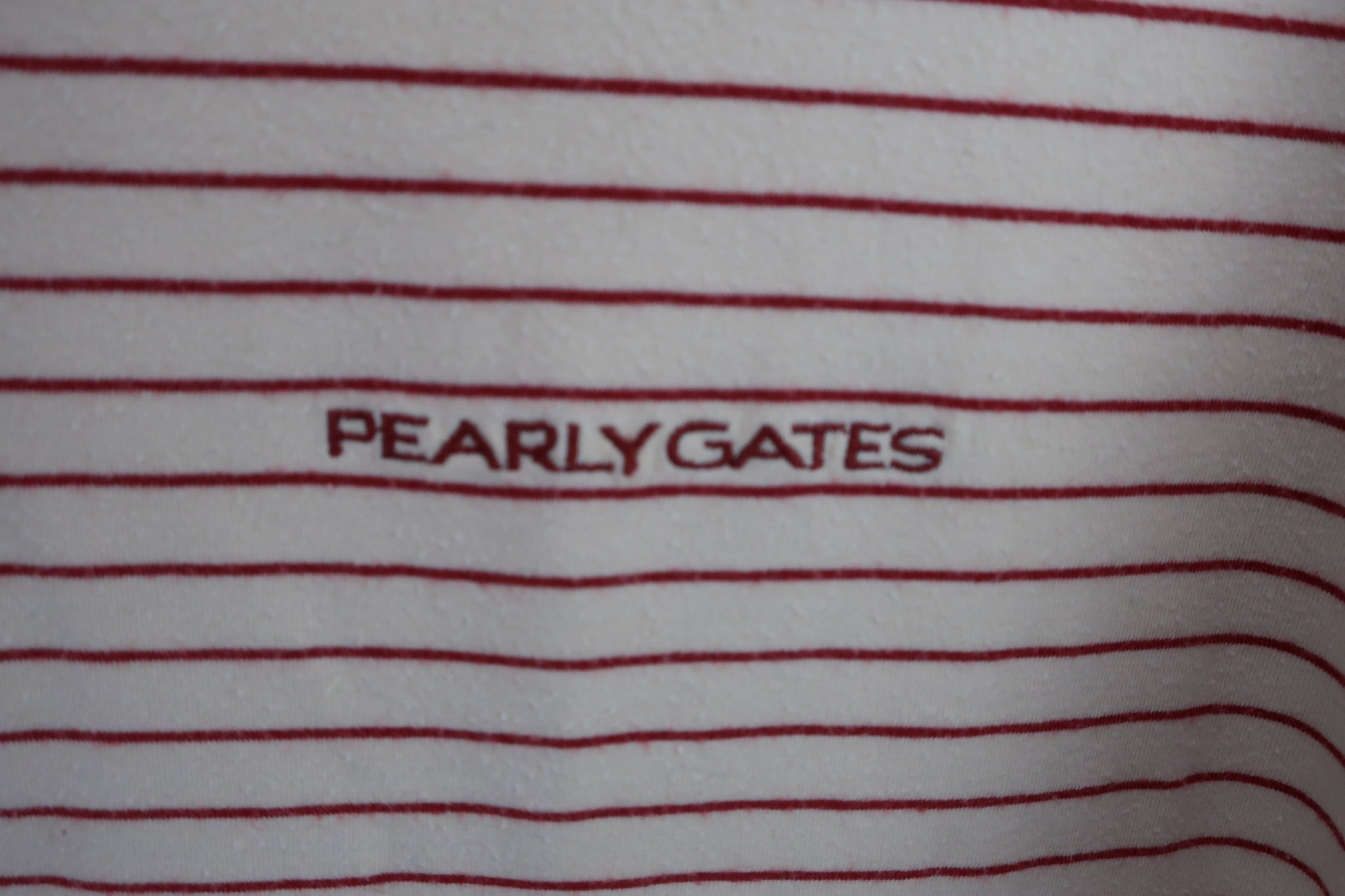 PEARLY GATES(パーリーゲイツ) ハイネックシャツ ベージュ赤ボーダー メンズ 3 053-266016 B-2