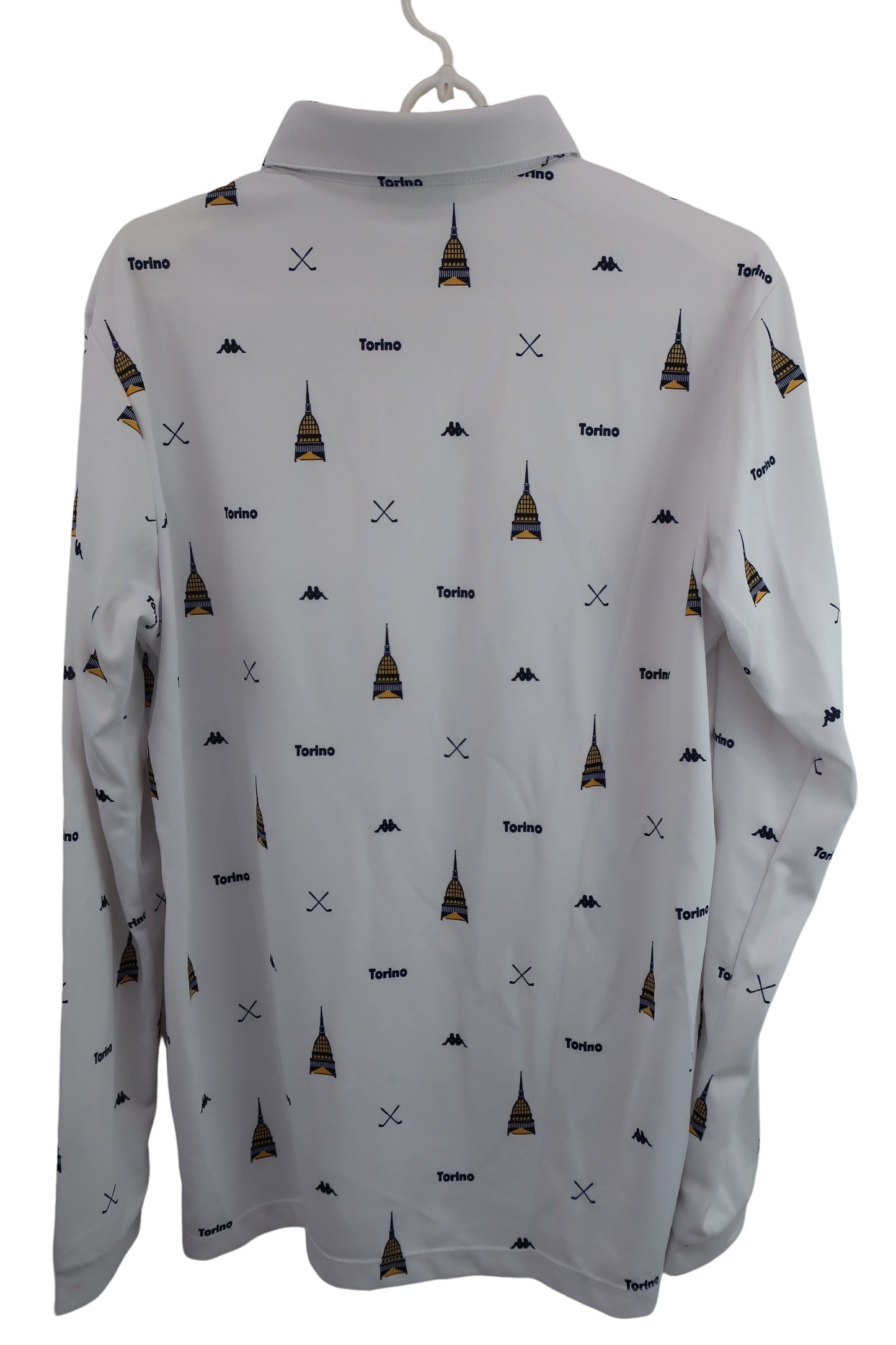 Kappa(カッパ) 長袖ポロシャツ 白ネイビー メンズ L A-7