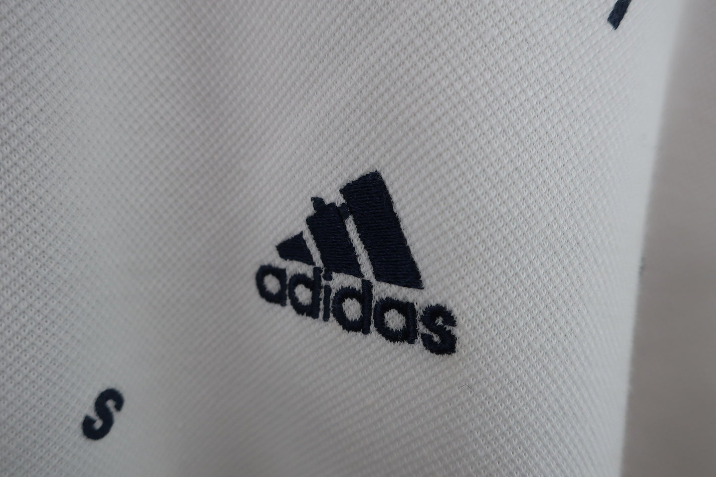 adidas(アディダス) 長袖ポロシャツ 白ネイビー メンズ L A-6