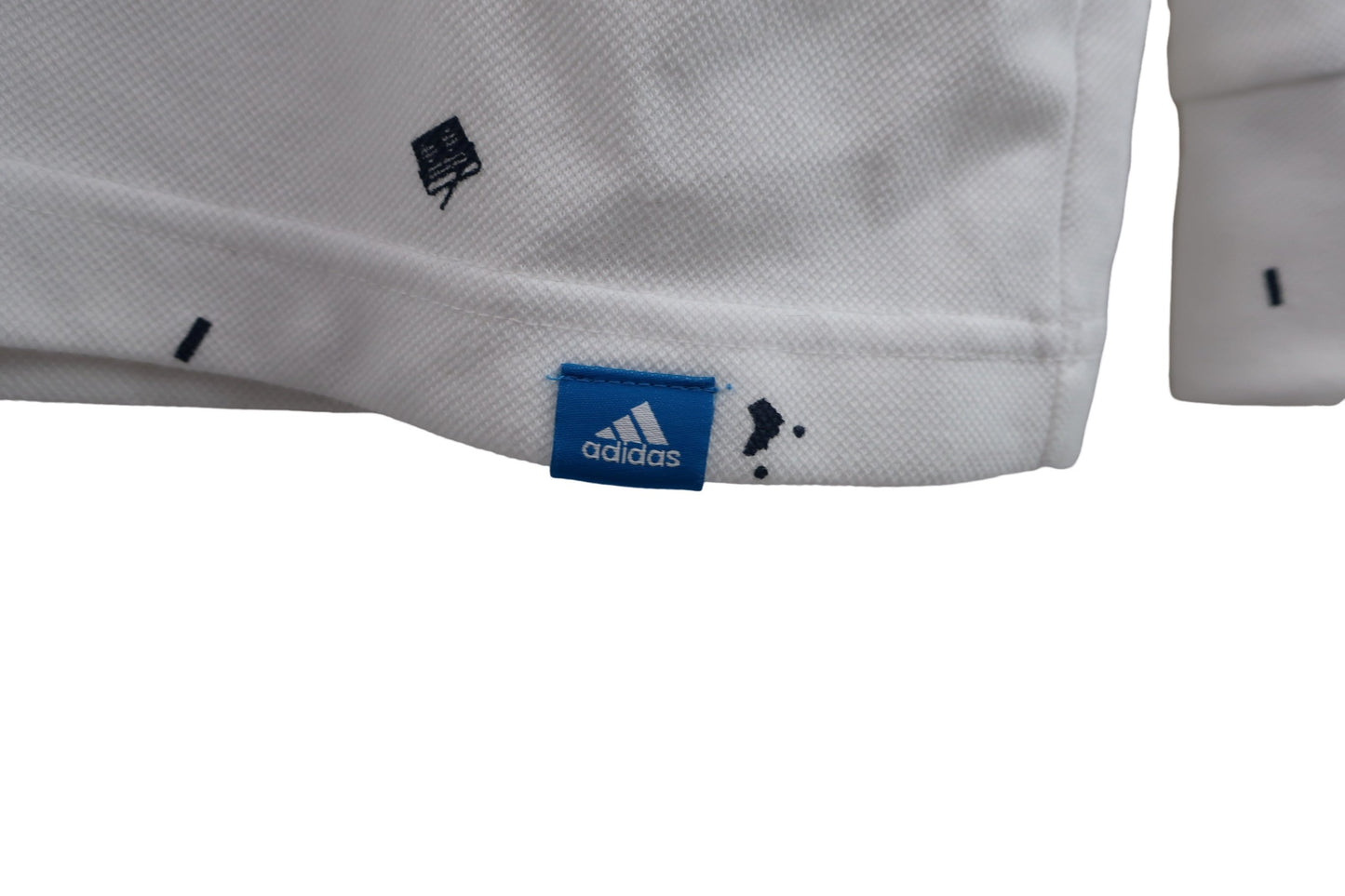 adidas(アディダス) 長袖ポロシャツ 白ネイビー メンズ L A-8