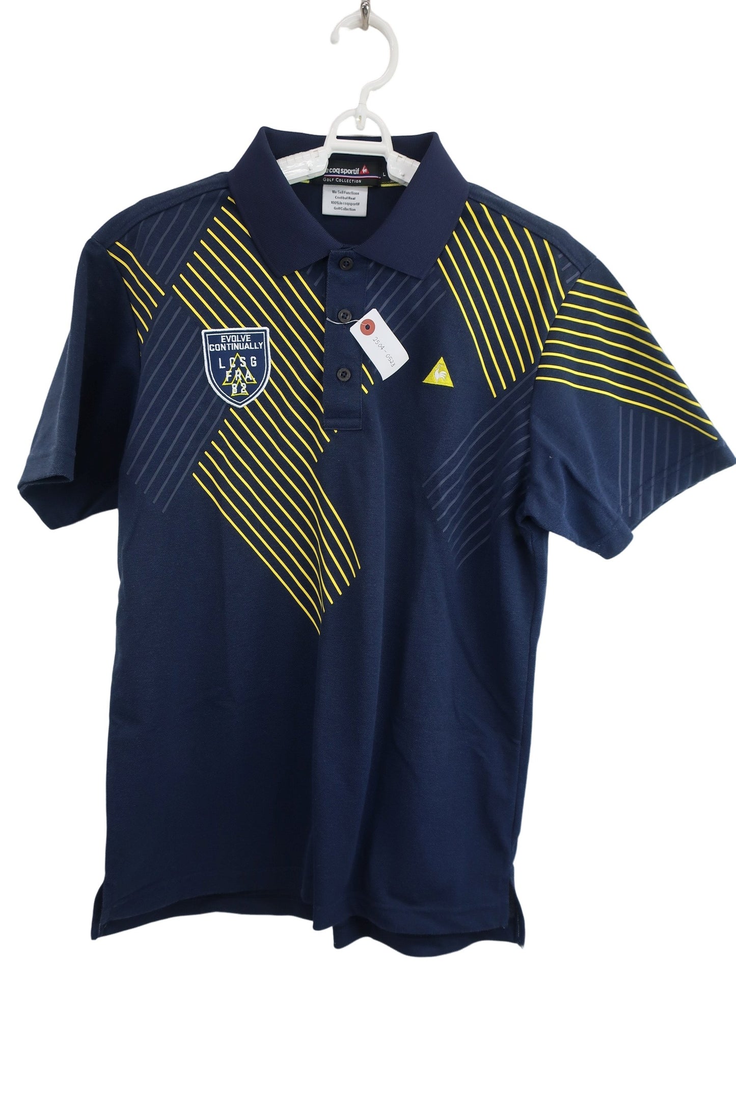 le coq sportif(ルコックスポルティフ) ポロシャツ ネイビー黄色 メンズ L A-1