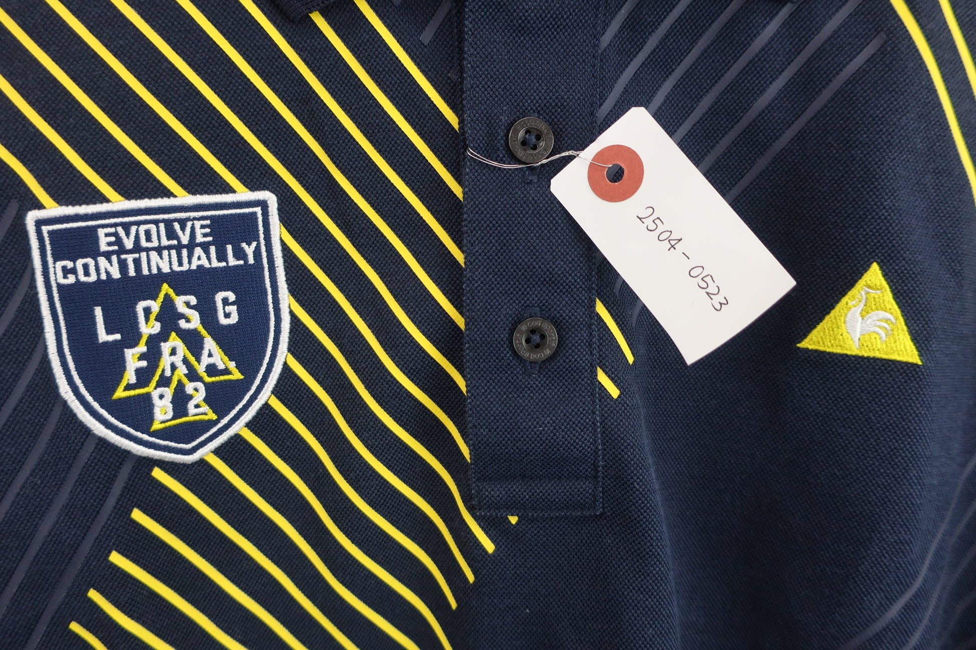 le coq sportif(ルコックスポルティフ) ポロシャツ ネイビー黄色 メンズ L A-2