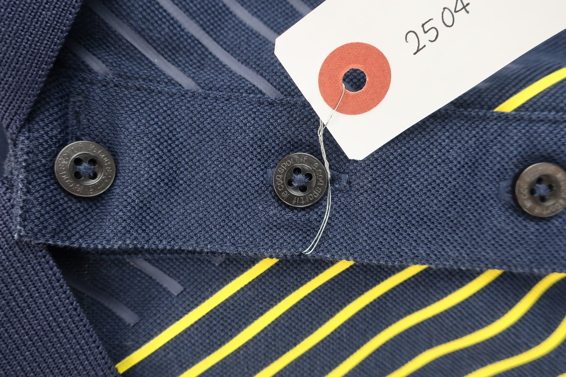 le coq sportif(ルコックスポルティフ) ポロシャツ ネイビー黄色 メンズ L A-3