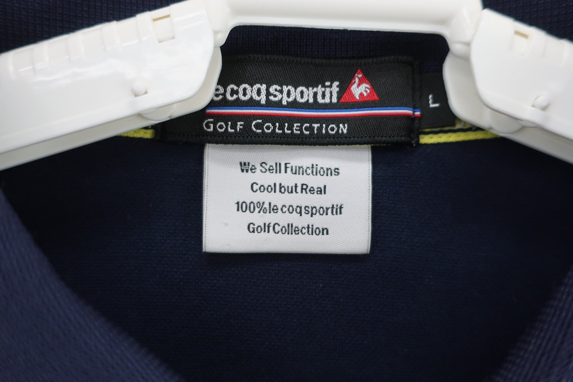 le coq sportif(ルコックスポルティフ) ポロシャツ ネイビー黄色 メンズ L A-4