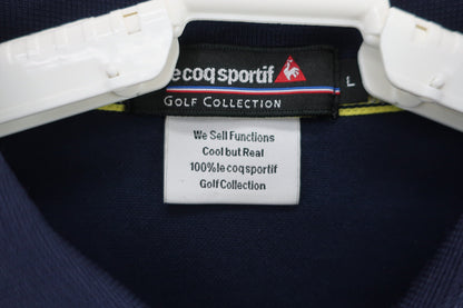 le coq sportif(ルコックスポルティフ) ポロシャツ ネイビー黄色 メンズ L A-4