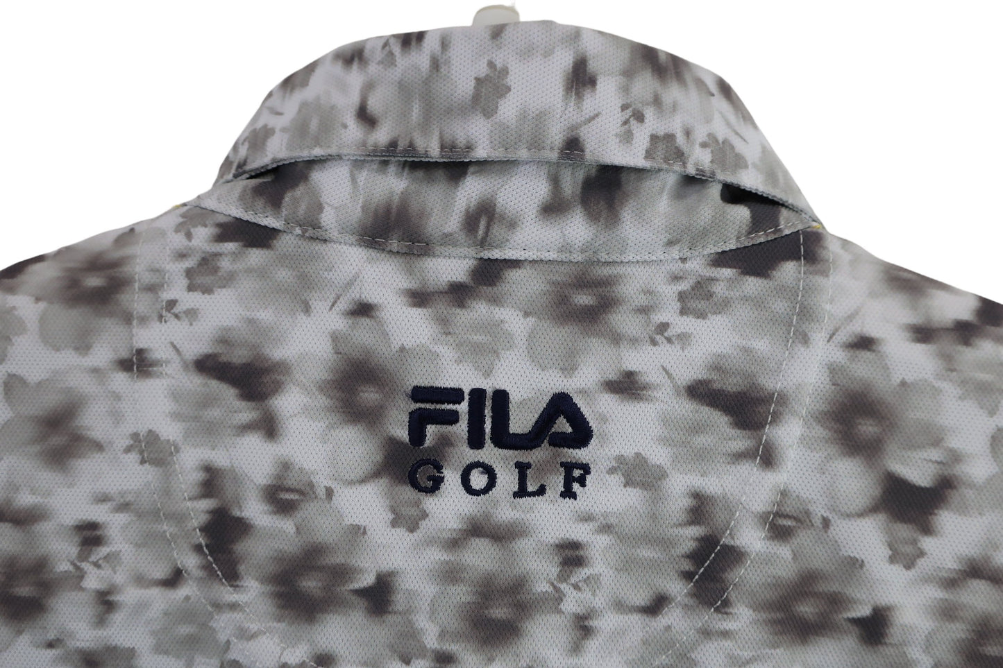 FILA GOLF(フィラゴルフ) ポロシャツ 白グレー総柄 メンズ L A-7