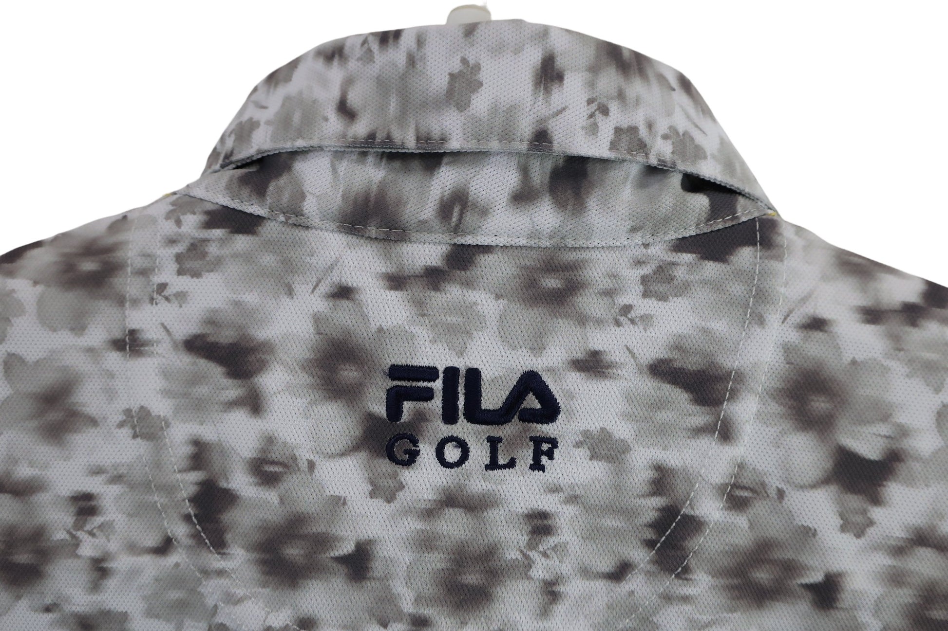 FILA GOLF(フィラゴルフ) ポロシャツ 白グレー総柄 メンズ L A-7