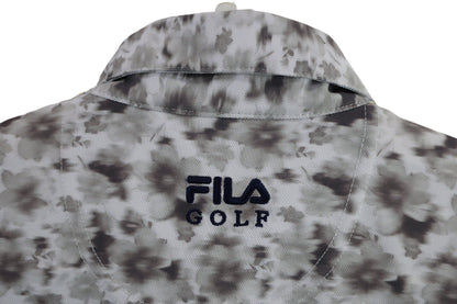 FILA GOLF(フィラゴルフ) ポロシャツ 白グレー総柄 メンズ L A-7