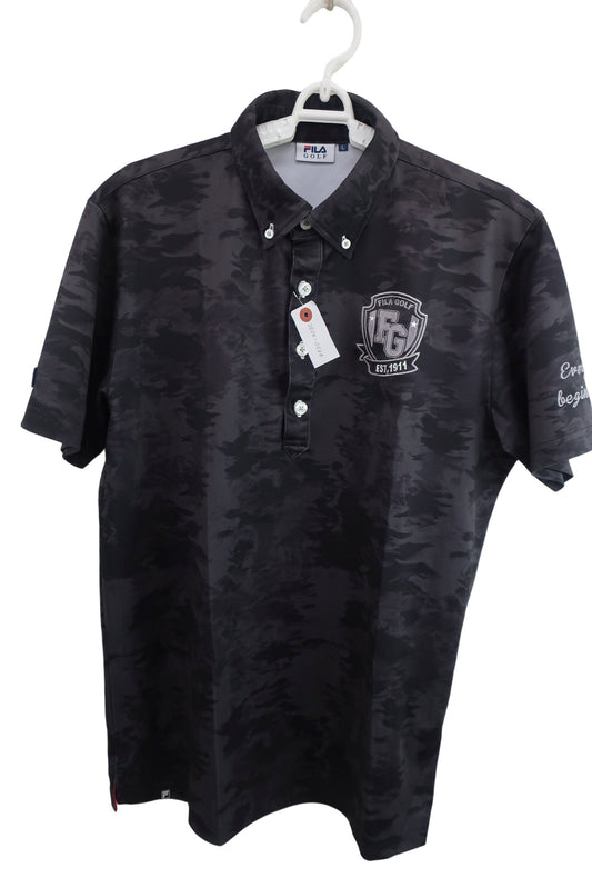 FILA GOLF(フィラゴルフ) ポロシャツ 黒総柄 メンズ L A-1