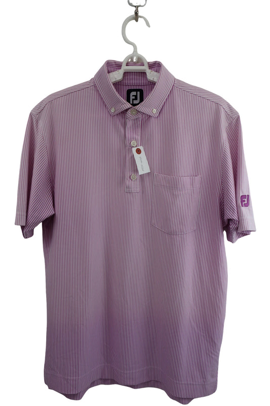 FOOTJOY(フットジョイ) ポロシャツ 紫ストライプ メンズ XL B-1