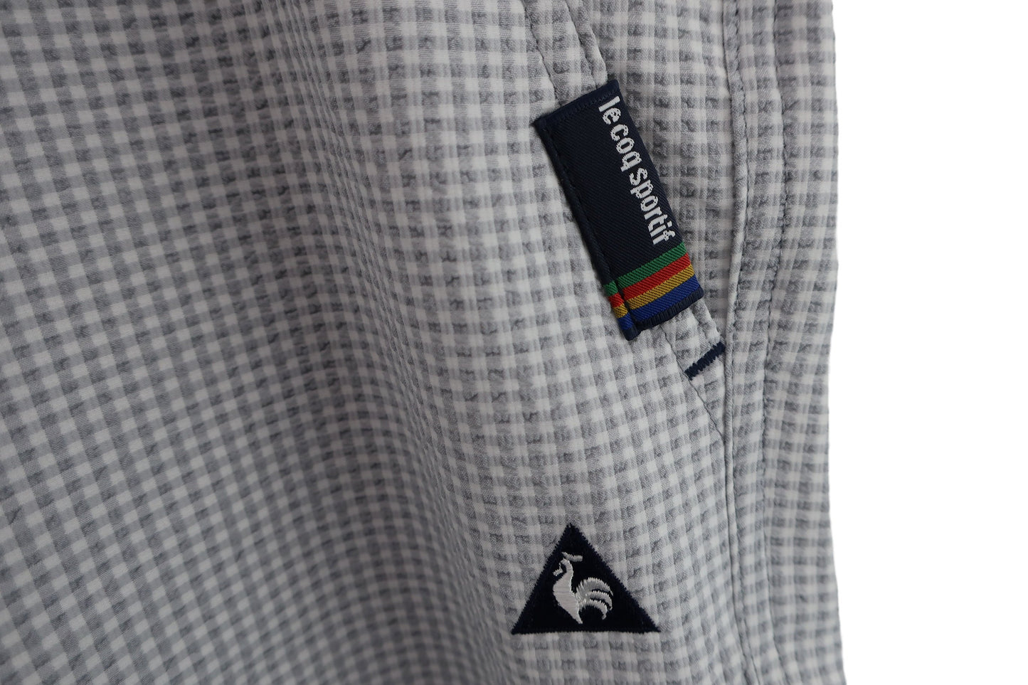 le coq sportif(ルコックスポルティフ) ハーフパンツ 白グレーチェック メンズ 88 A-2