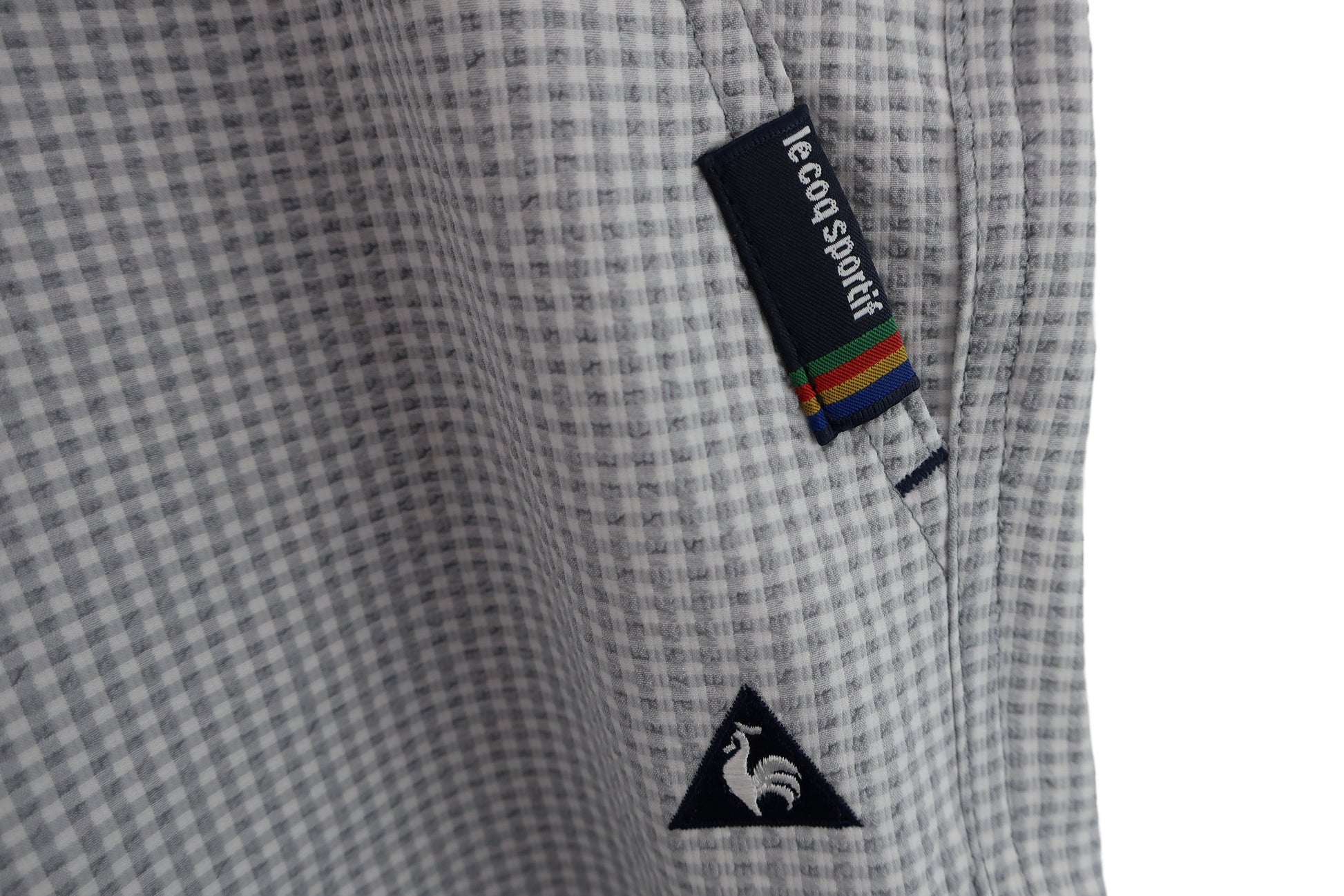 le coq sportif(ルコックスポルティフ) ハーフパンツ 白グレーチェック メンズ 88 A-2