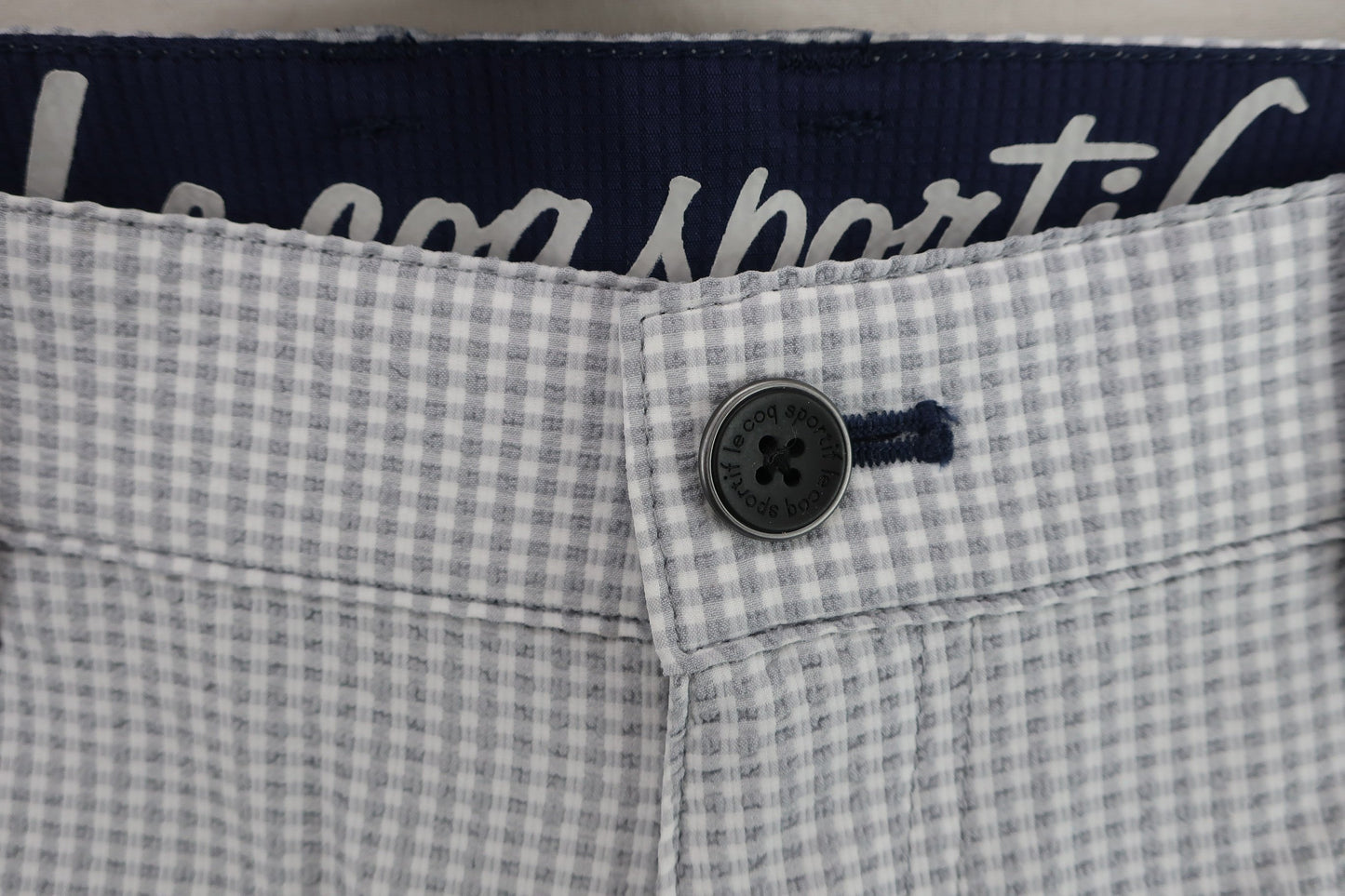 le coq sportif(ルコックスポルティフ) ハーフパンツ 白グレーチェック メンズ 88 A-4
