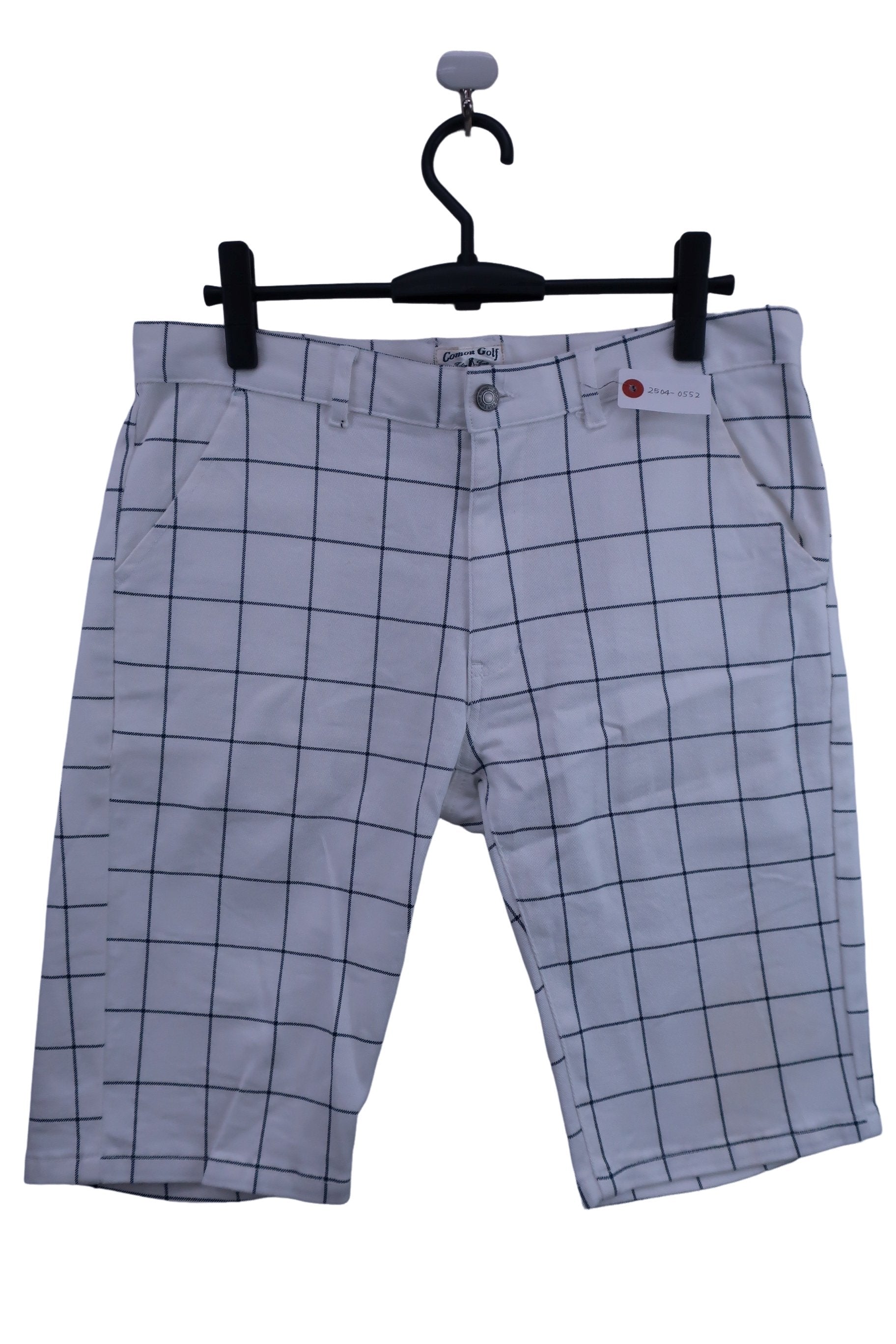 COMON GOLF(コモンゴルフ) ハーフパンツ 白ネイビーチェック メンズ XL B-1