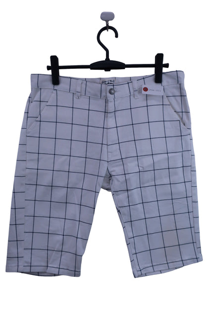 COMON GOLF(コモンゴルフ) ハーフパンツ 白ネイビーチェック メンズ XL B-1