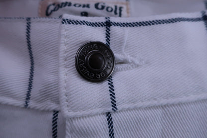 COMON GOLF(コモンゴルフ) ハーフパンツ 白ネイビーチェック メンズ XL B-2