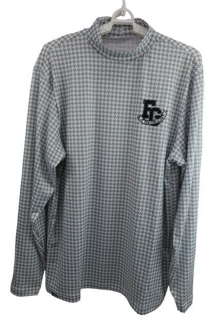 FILA GOLF(フィラゴルフ) ハイネックシャツ 白グレー千鳥柄 メンズ L N-1