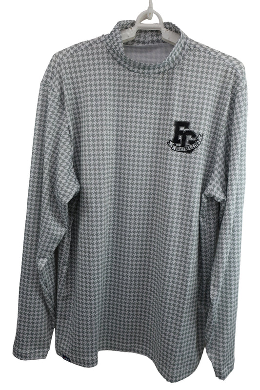 FILA GOLF(フィラゴルフ) ハイネックシャツ 白グレー千鳥柄 メンズ L N-1