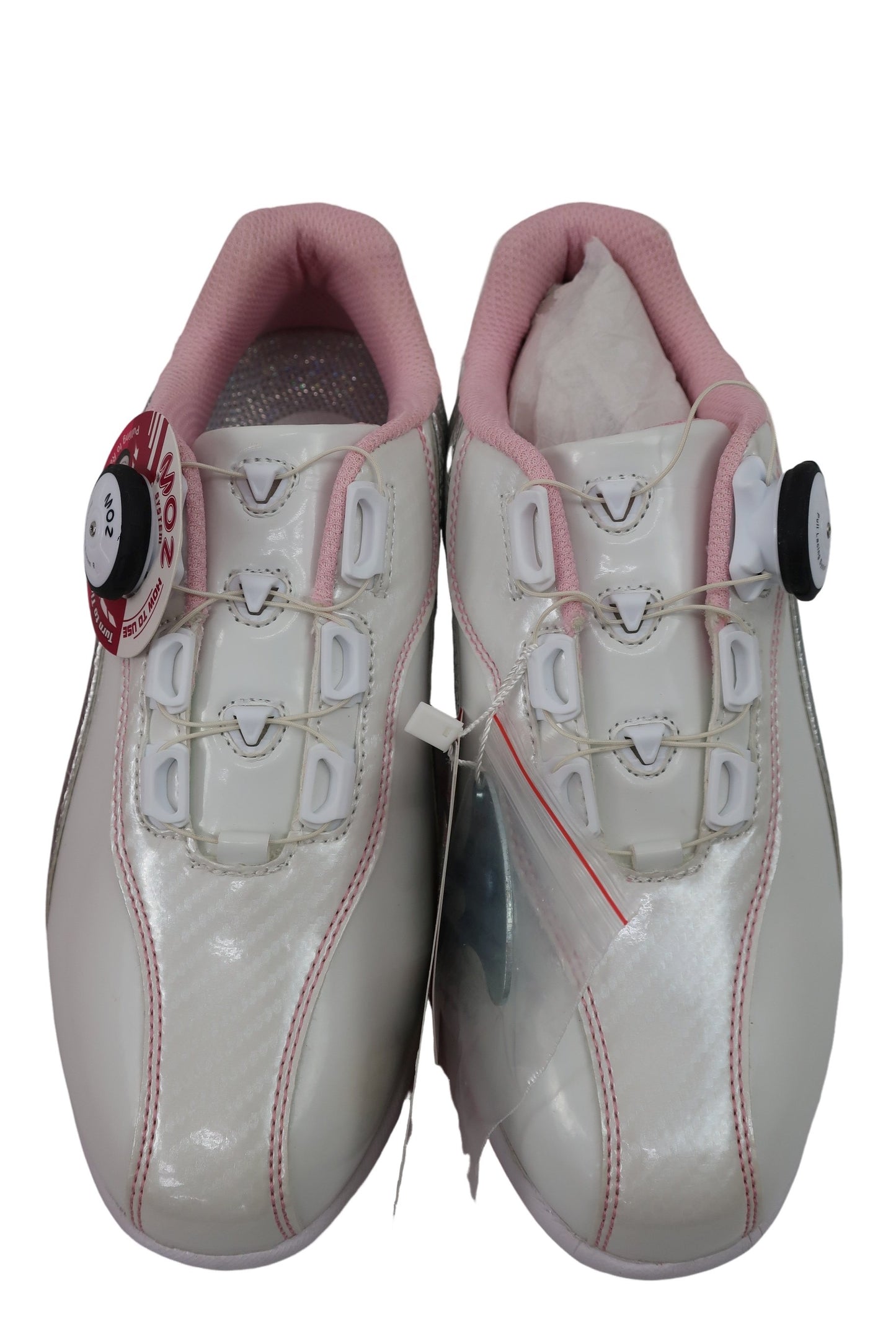 GRAND ZERO ダイヤル式ゴルフシューズ 白ピンク レディース 23.5cm GZS-017L N-1