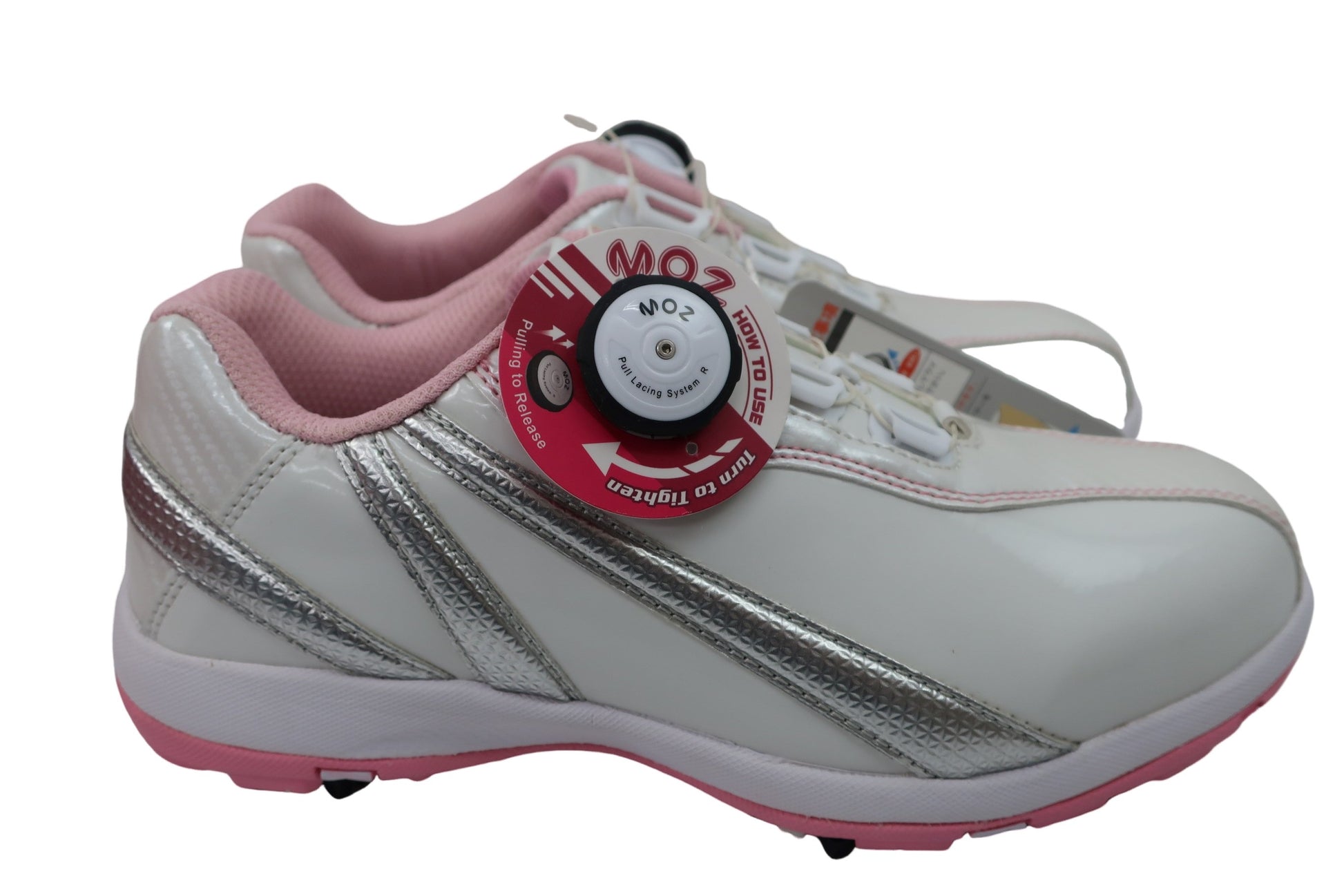 GRAND ZERO ダイヤル式ゴルフシューズ 白ピンク レディース 23.5cm GZS-017L N-4