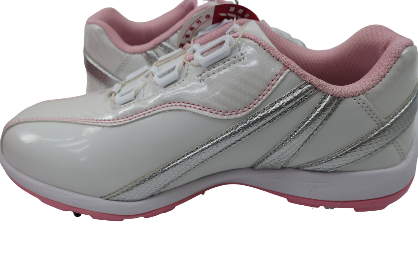 GRAND ZERO ダイヤル式ゴルフシューズ 白ピンク レディース 23.5cm GZS-017L N-5