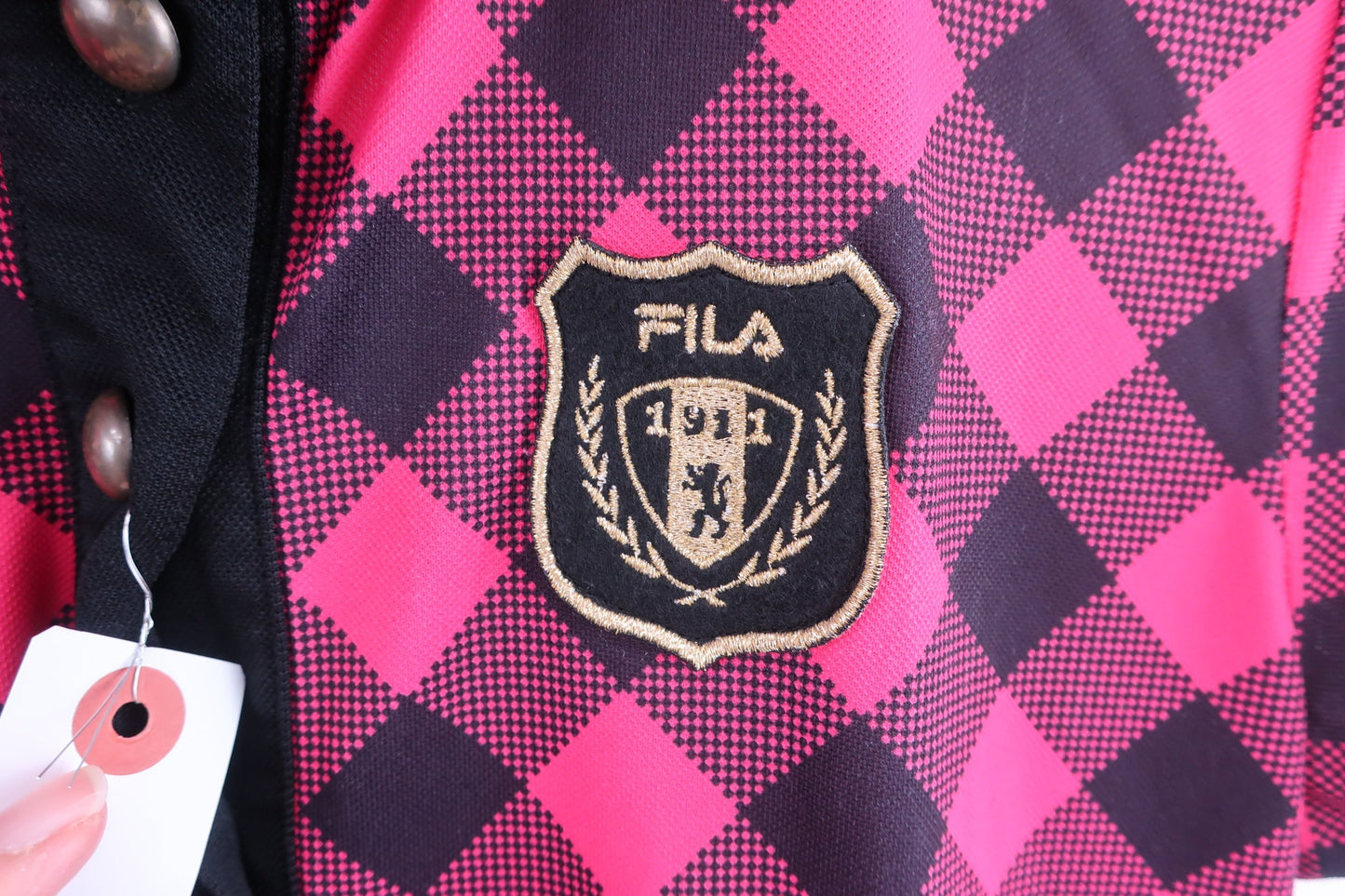 FILA GOLF(フィラゴルフ) ワンピース(インナーパンツ付き) ピンク黒チェック レディース L A-4