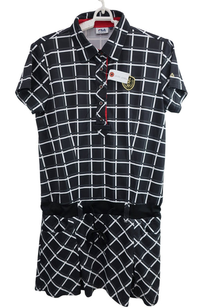 FILA GOLF(フィラゴルフ) ワンピース 黒チェック レディース LL A-1