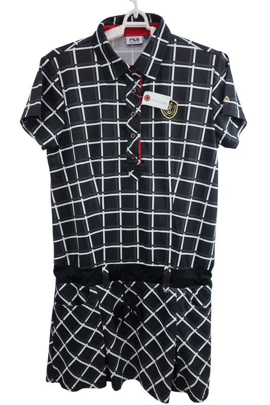 FILA GOLF(フィラゴルフ) ワンピース 黒チェック レディース LL A-1