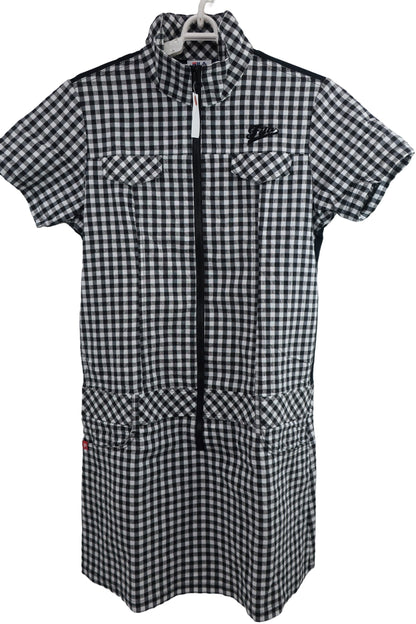 FILA GOLF(フィラゴルフ) ジップワンピース 白黒チェック レディース L A-1