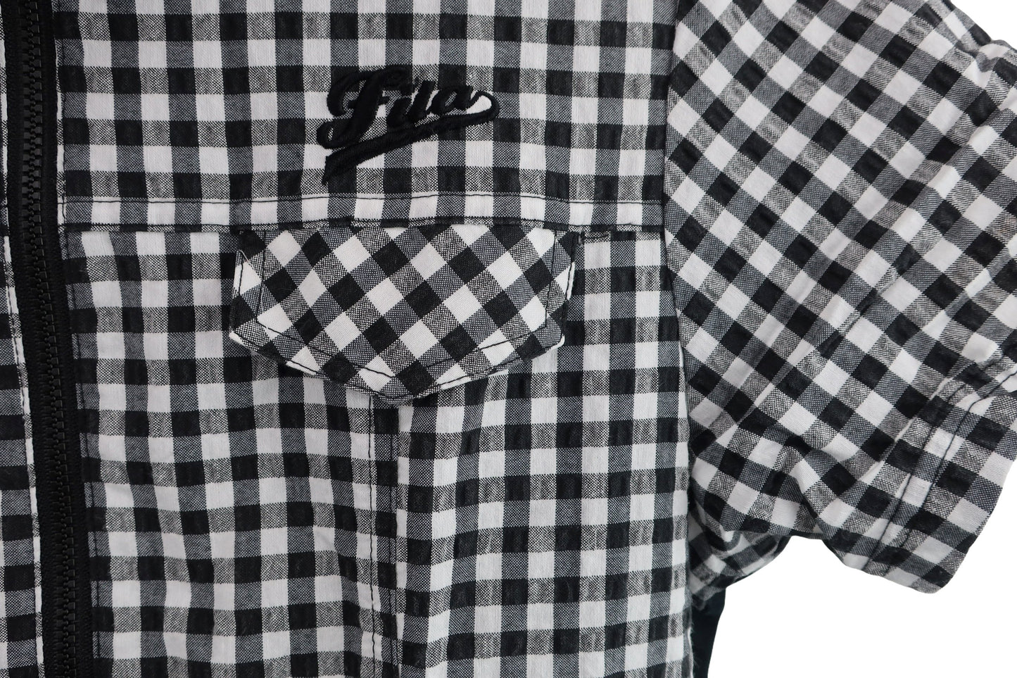 FILA GOLF(フィラゴルフ) ジップワンピース 白黒チェック レディース L A-2