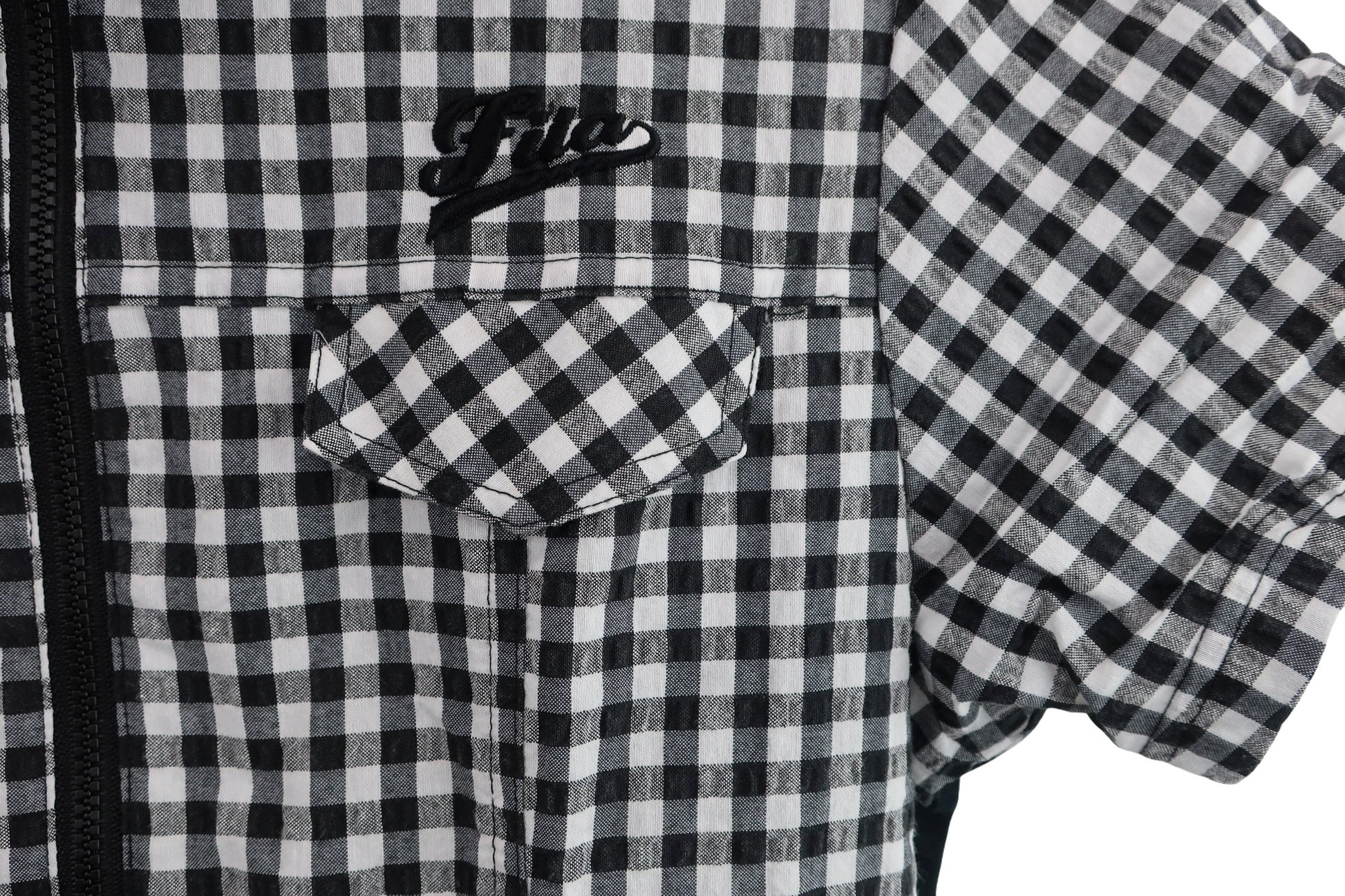 FILA GOLF(フィラゴルフ) ジップワンピース 白黒チェック レディース L A-2