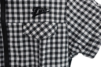 FILA GOLF(フィラゴルフ) ジップワンピース 白黒チェック レディース L A-2