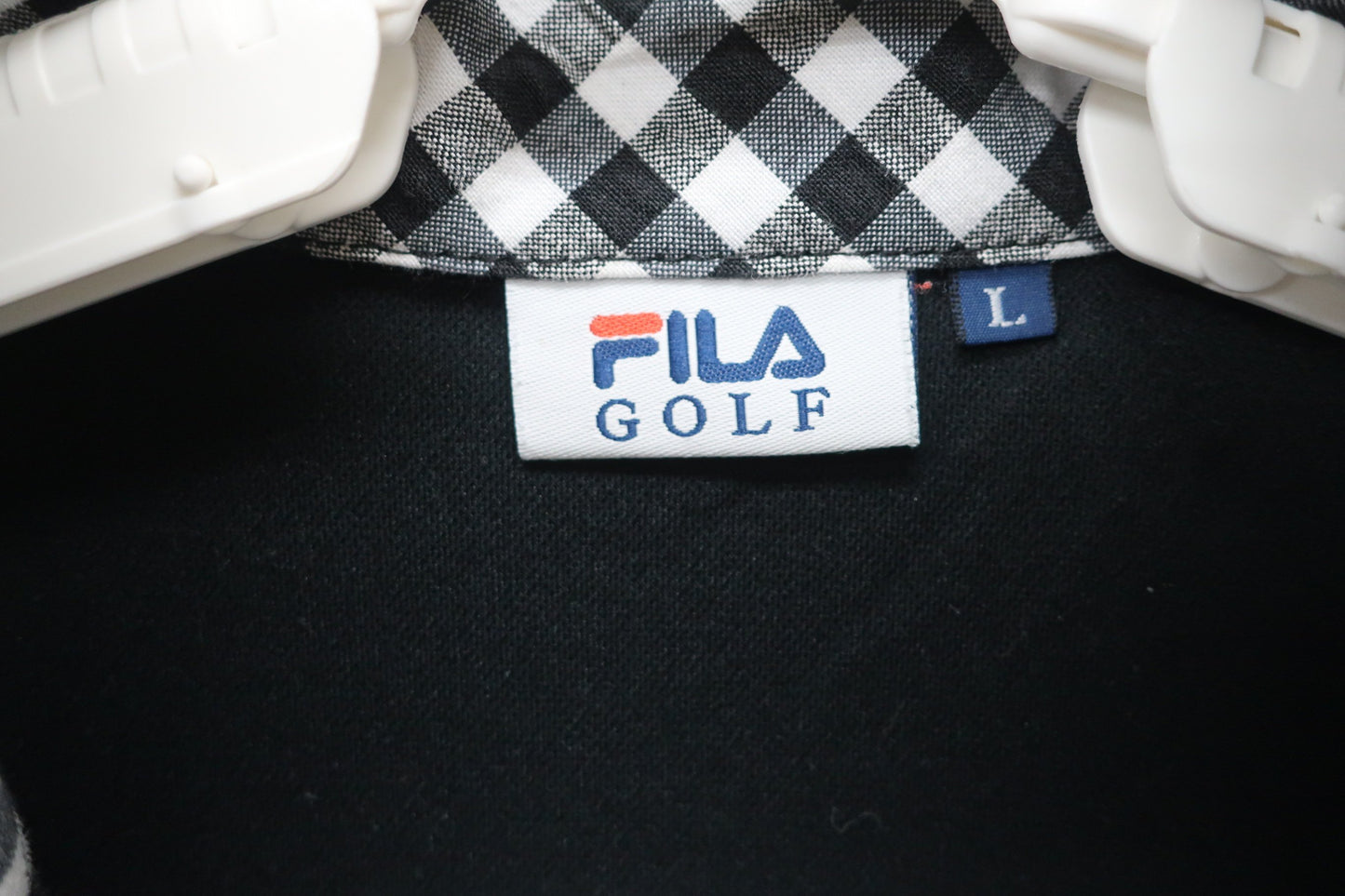 FILA GOLF(フィラゴルフ) ジップワンピース 白黒チェック レディース L A-4