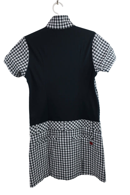 FILA GOLF(フィラゴルフ) ジップワンピース 白黒チェック レディース L A-5