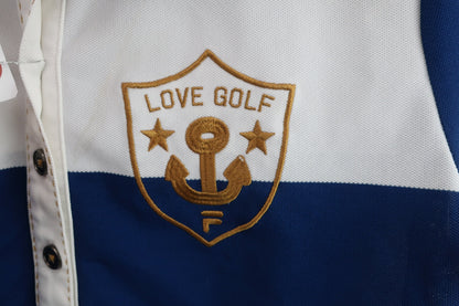 FILA GOLF(フィラゴルフ) ポロシャツ 白青ボーダー レディース L B-2