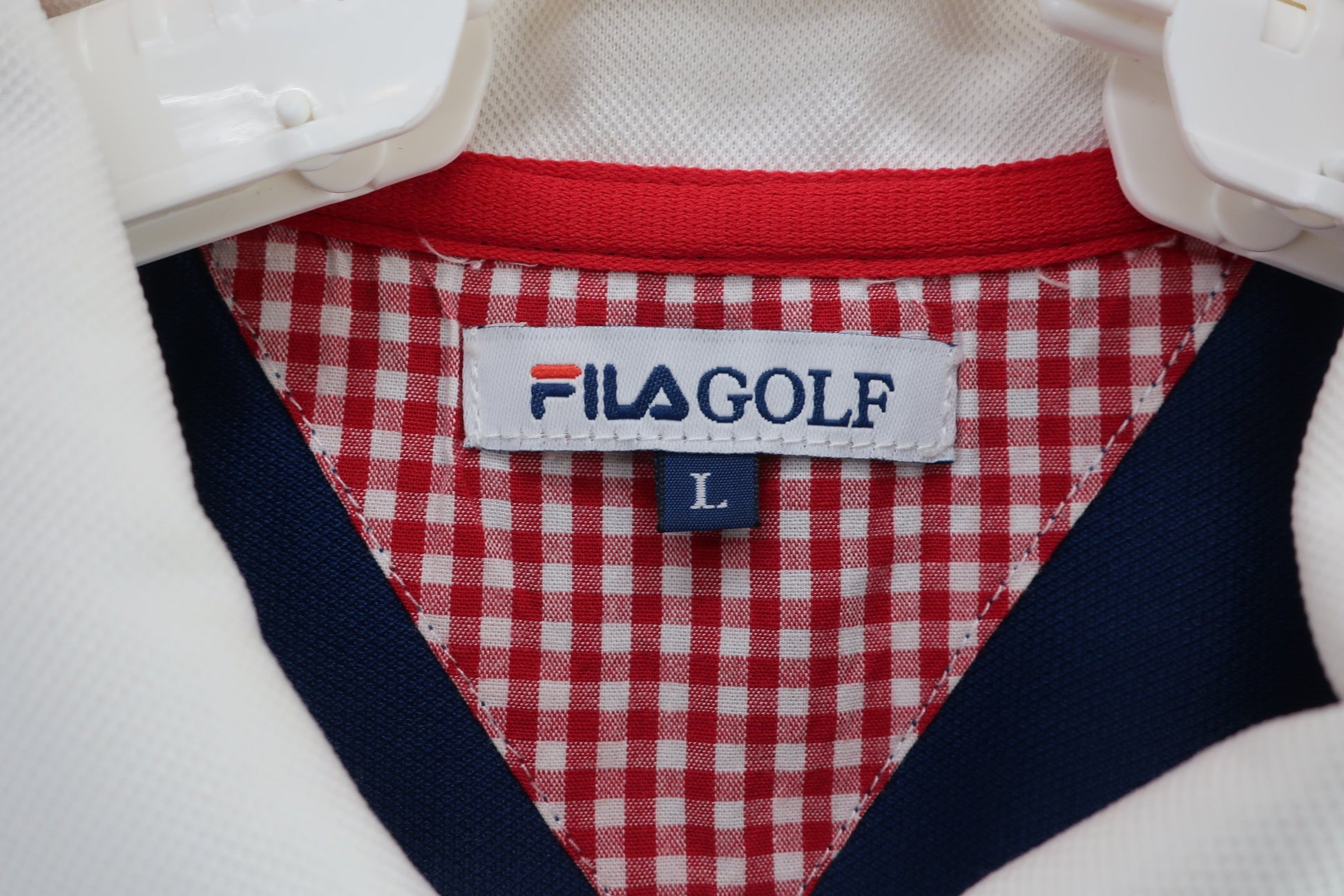 FILA GOLF(フィラゴルフ) ポロシャツ 白青ボーダー レディース L B-4